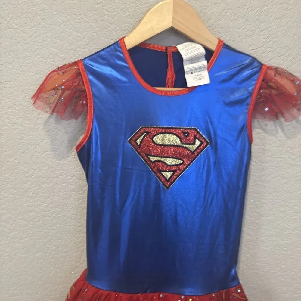 Rubie's DC Comics Large 10/12 Years Supergirl Tutu Dress Red Blue Sparkle
